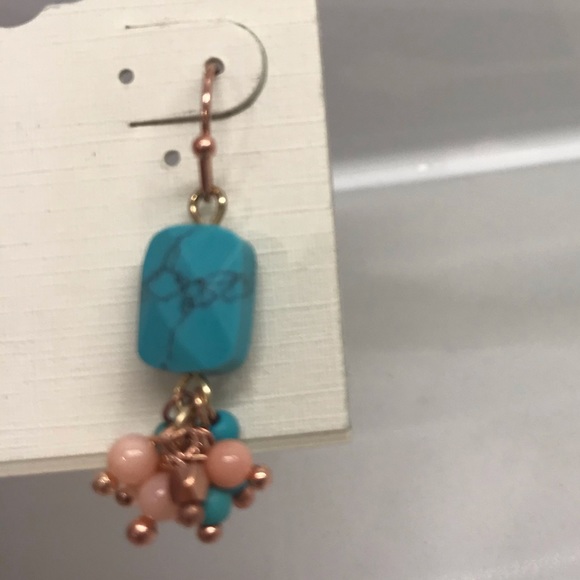 LUCKY BRAND TURQUOISE BEAD DROP EARRINGS NEW - Picture 5 of 9